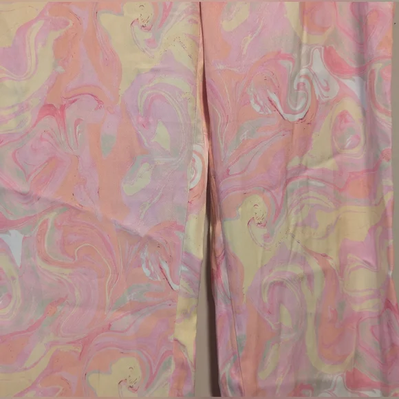 Zara Retro Womens Flare Pants With Flowers & Split Bottom Size Medium New No Tag - Picture 3 of 16